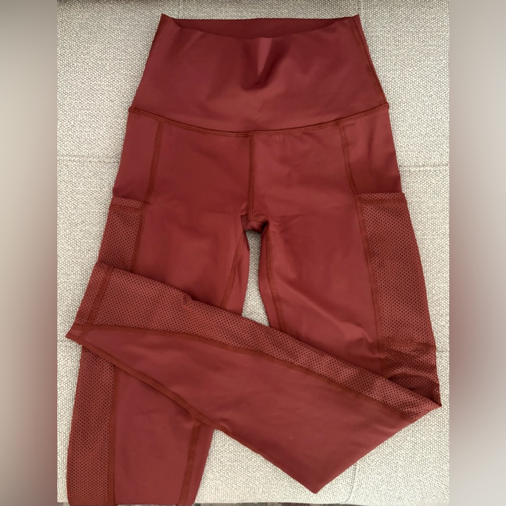 Aerie Chill. Play. Move. Leggings with Mesh Detail - Burnt Orange Size XS